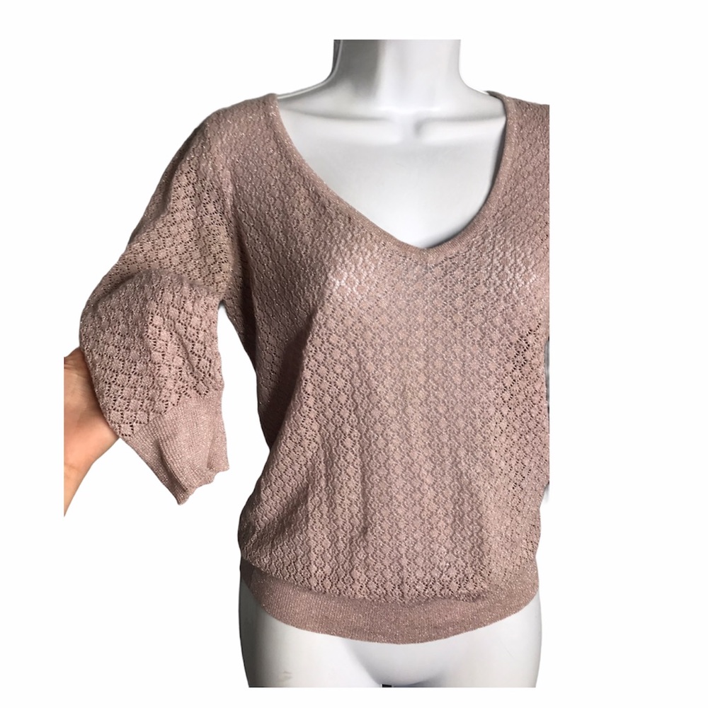 The Limited | Pink Metallic Crochet Top - Picture 6 of 9